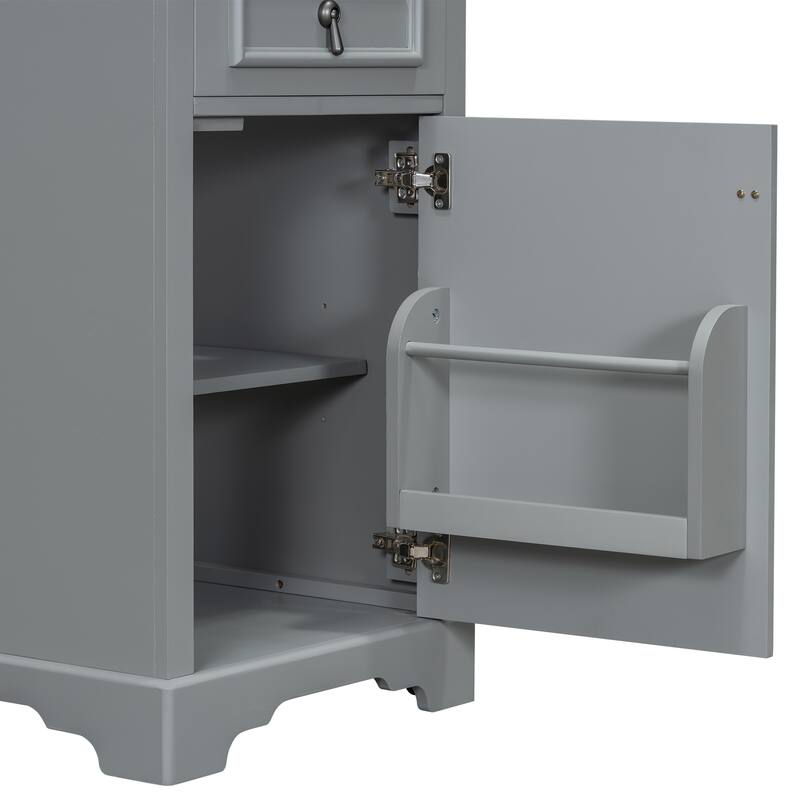 GDFStudio - Lisa 20" Bathroom Vanity with Ceramic Sink, Soft-Close Door & Storage Rack