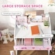 preview thumbnail 5 of 7, Qaba Kids Desk and Chair Set, Kids Study Desk with Storage, Student Writing Desk for Bedroom & Study Room with Drawer