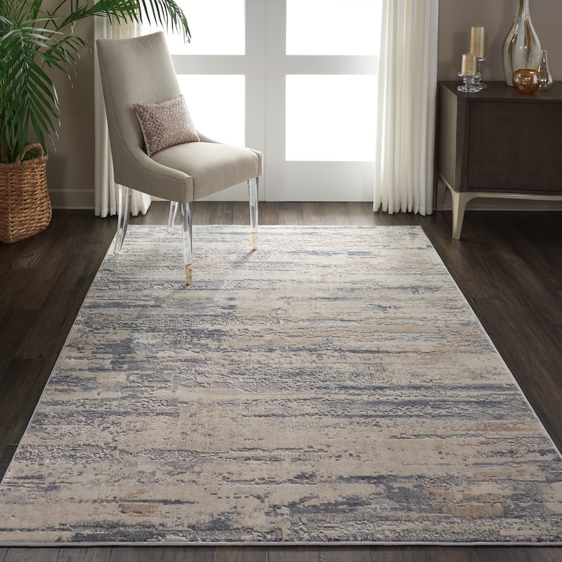 Rustic Textures Modern Country Abstract Area Rug - 5'3" x 7'3" - Beige - Rectangle