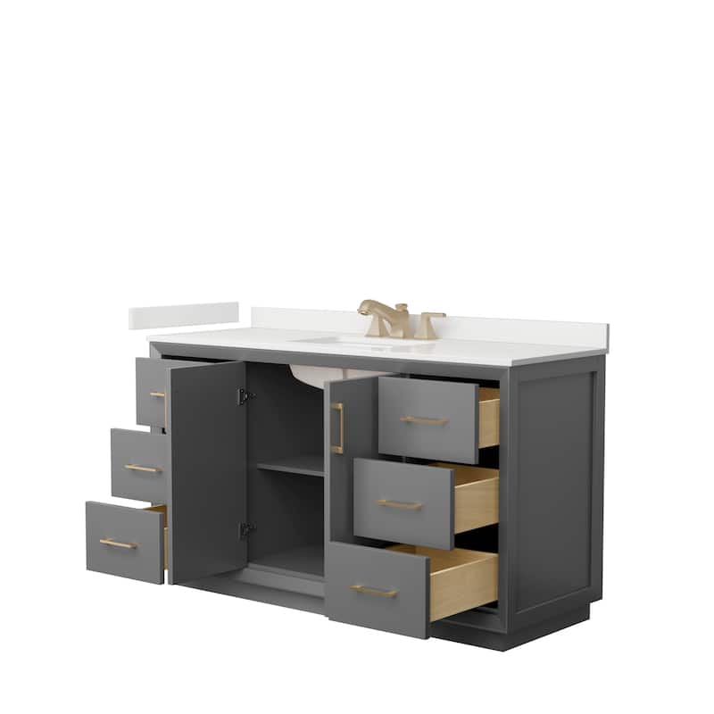 Strada 60-inch Single Vanity, Quartz Top