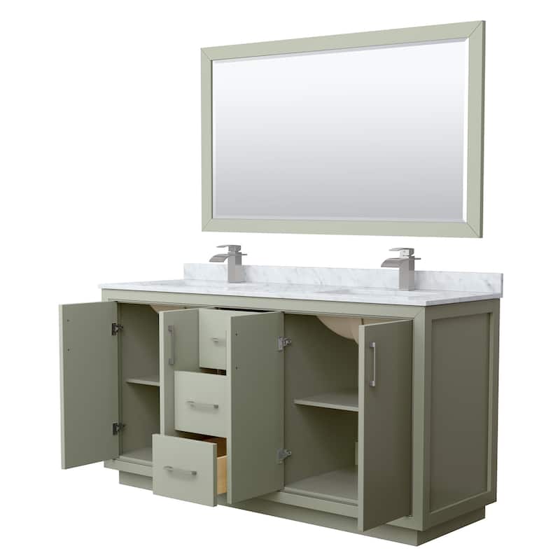 Wyndham Collection WCF1111-66D-NAT-M58 Icon 66" Free Standing Double