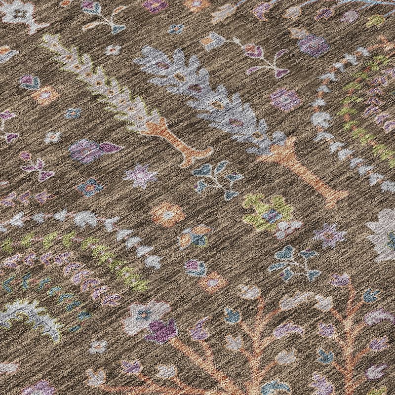 Machine Washable Indoor/ Outdoor Traditional Global Chantille Rug
