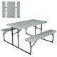 preview thumbnail 3 of 23, Indoor and Outdoor Folding Picnic Table Bench Set with Wood-like Texture - 59" x 54" x 28.5"(L X W X H) Gray