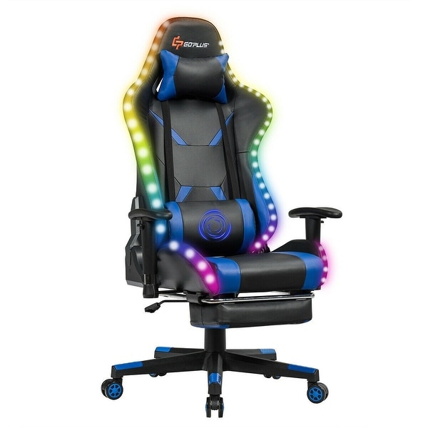 Massage racing gaming chair cheap chair with rgb led lights