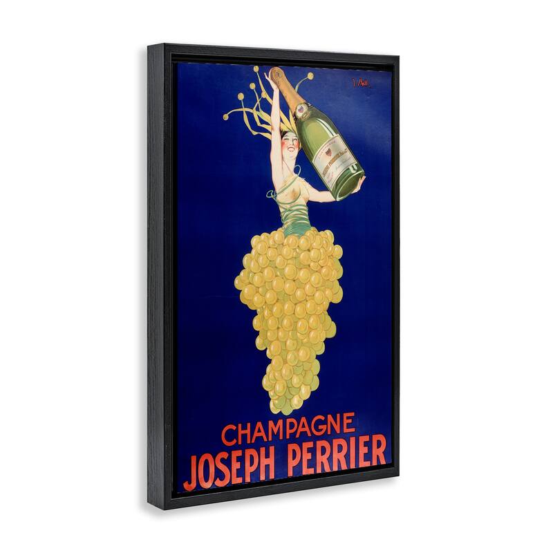 Stupell Vintage Perrier Champagne Framed Floater Canvas Wall Art Design By Marcus Jules