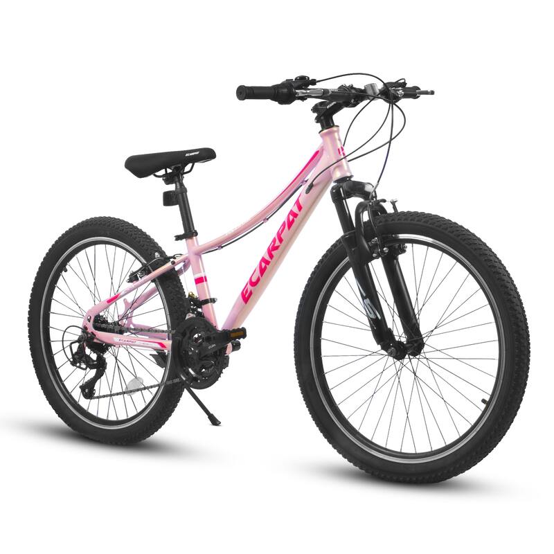 Women/Teens' Bicycle - Shock-Absorbing Front Fork, Multiple Speeds, V-Brakes, Mountain Tires - 24