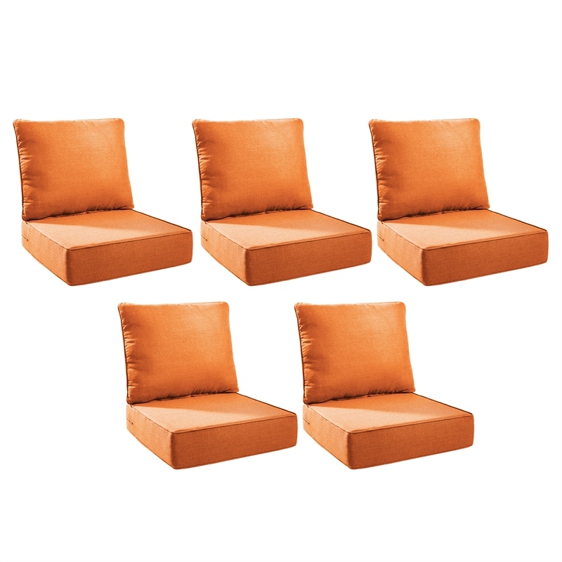 Pocassy 6 Inch Patio Chair Cushions Set 24x24x6 Inch Indoor/Outdoor Seat Cushion