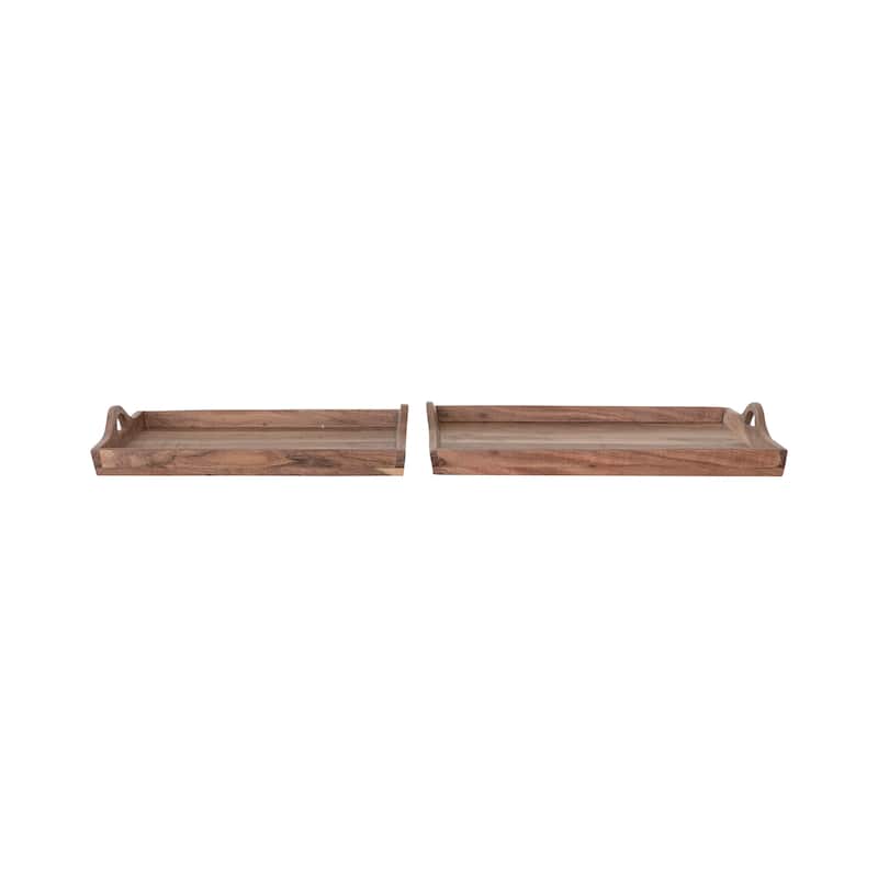Acacia Wood Trays with Handles