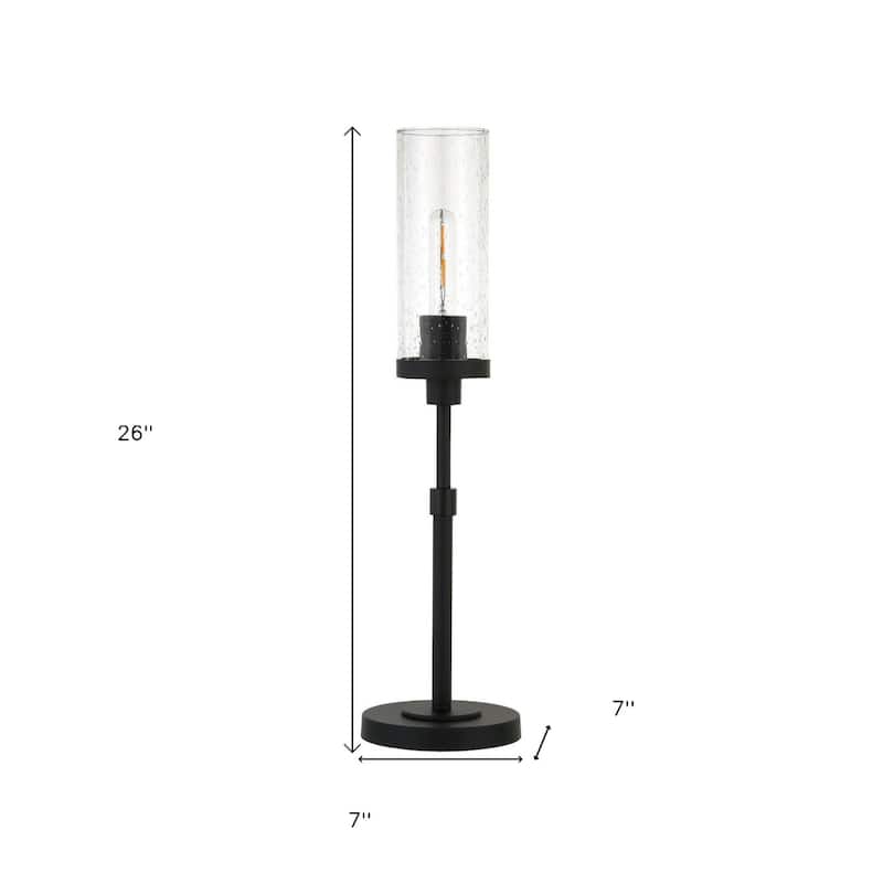 26" Metal Buffet Lamp with Clear Cylinder Shade - 26" H x 7" W x 7" D