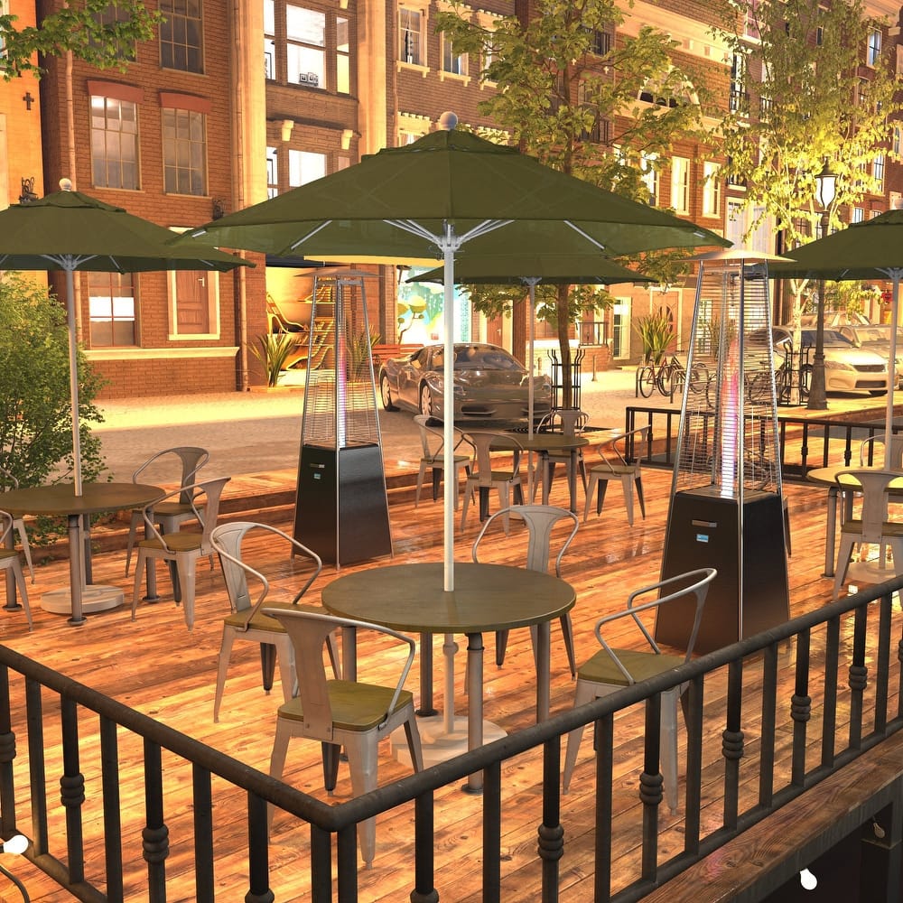 California Umbrella 75' Venture Series Patio Umbrella, White Aluminum Pole Fiberglass Ribs Push Lift Sunbrella