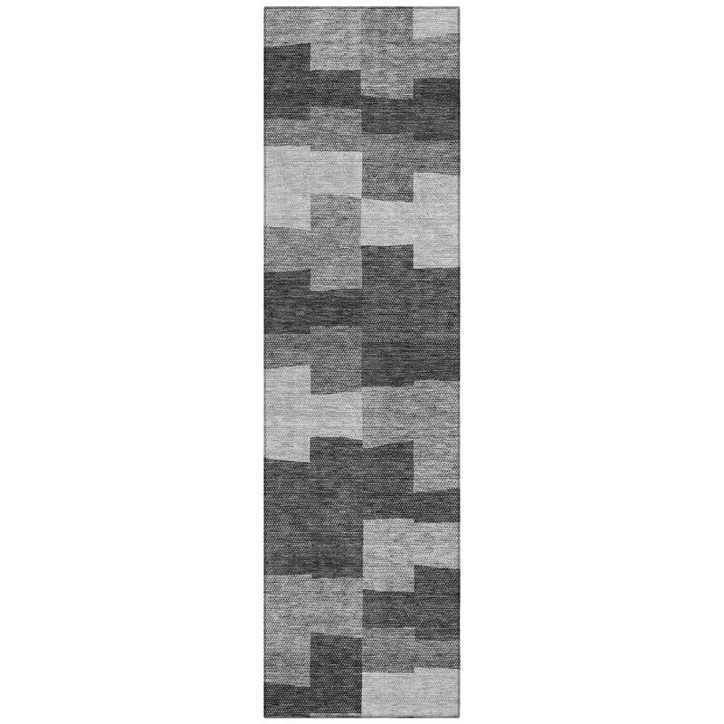 Machine Washable Indoor/ Outdoor Chantille Modern Blocks Rug