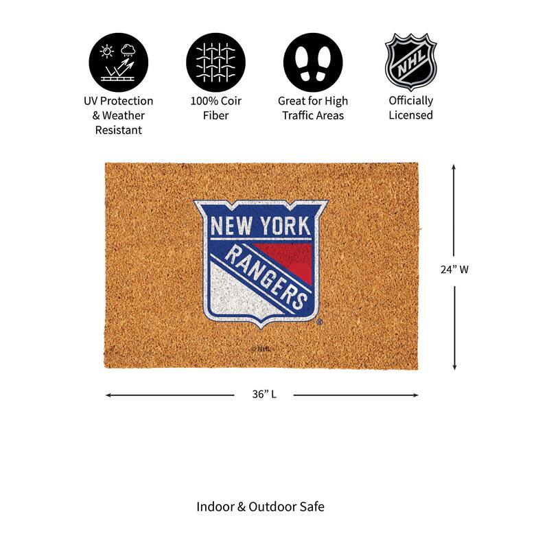 New York Rangers Full Color Indoor/Outdoor Coir Mat