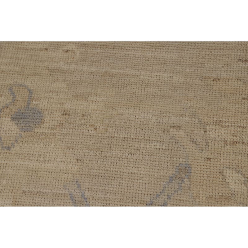 Floral Vegetable Dye Oushak Turkish Ug Handmade Wool Carpet - 8'10"x 12'0"