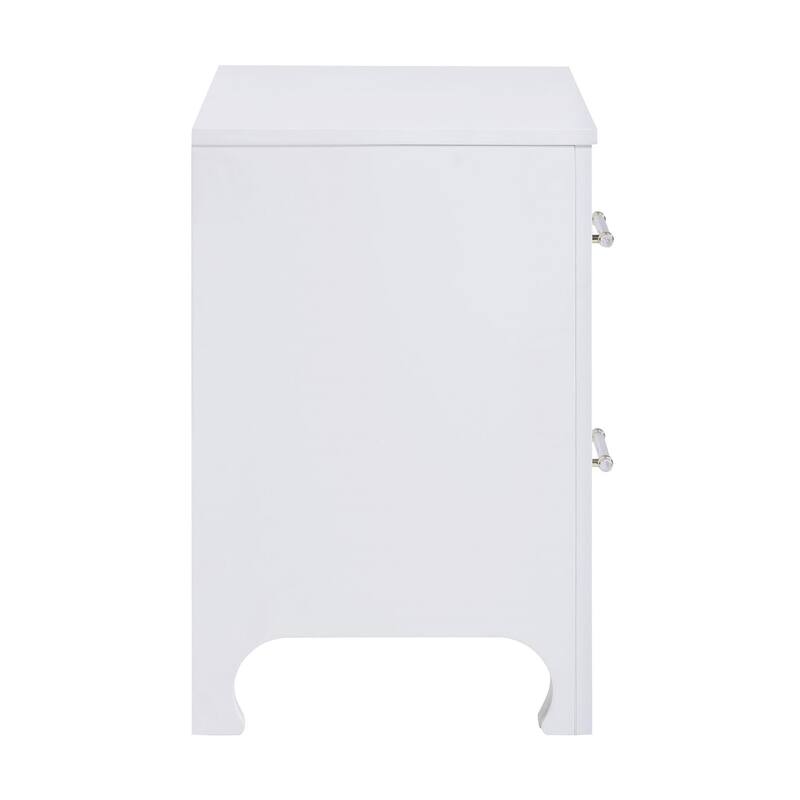 Helena Pearl White 2-Drawer Nightstand