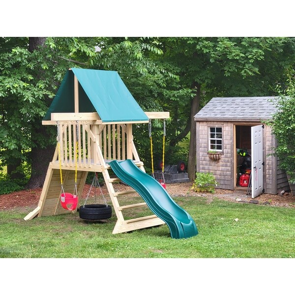 backyard cliff climb play swing set