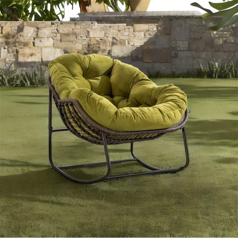 Outdoor Rocking Chair with Padded Cushion