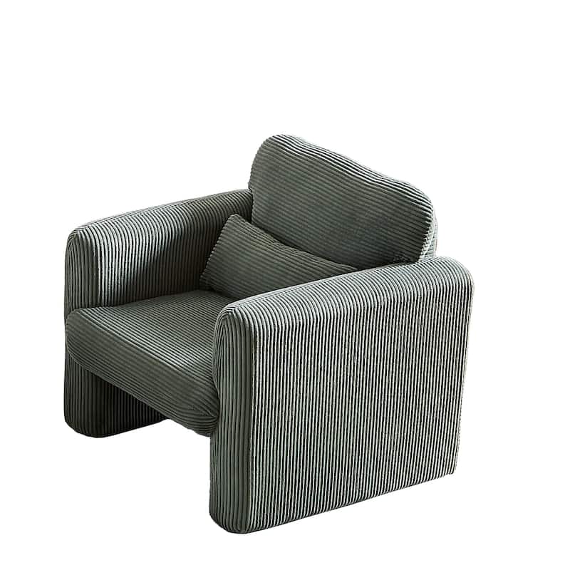 33" Upholstered Lounge Chair with Support Pillow