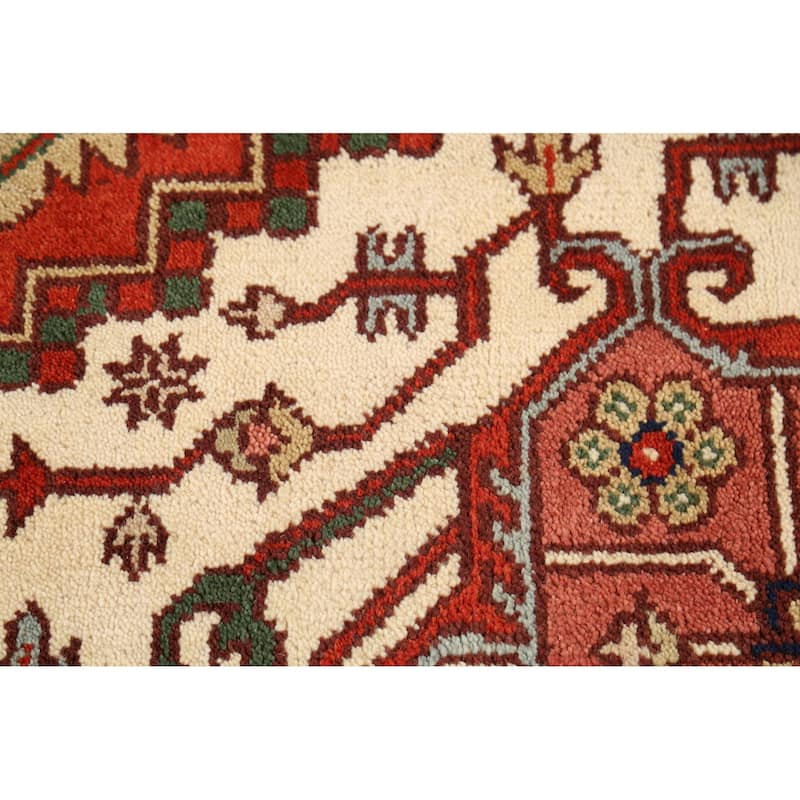 Orange Heriz Serapi Indian Area Rug Handmade Wool Carpet - 9'0"x 11'9"