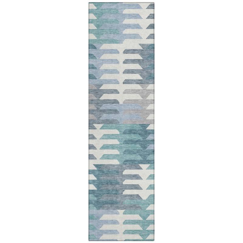 Machine Washable Indoor/ Outdoor Modern Stacks Chantille Rug