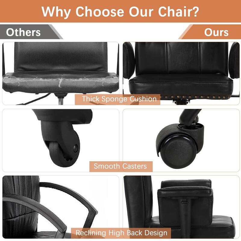 Adjustable Desk Chair Executive Office Chair Computer Chair Ergonomic Mid Back with 360°Swivel Home Office Desk Chair