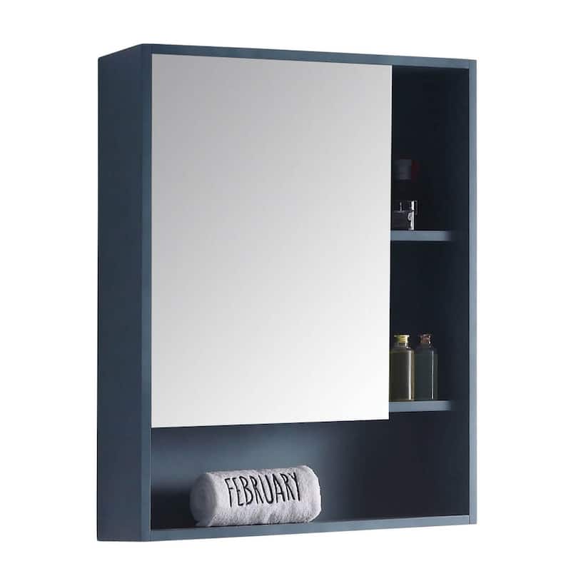 Fine Fixtures Surface Mount Bathroom Medicine Cabinet - Left Hand - French Blue