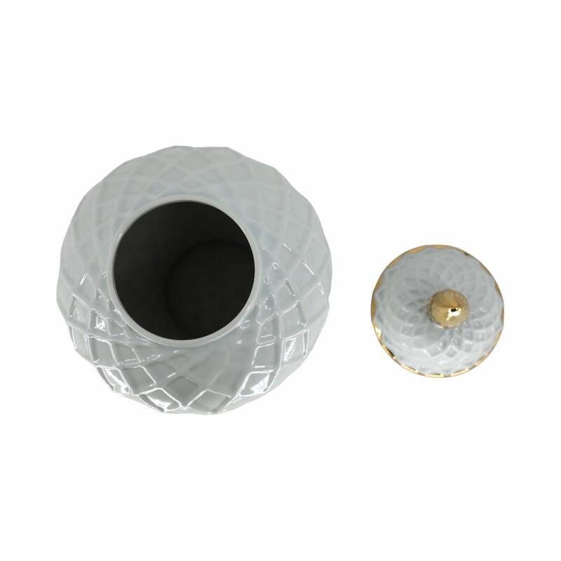 Sagebrook Home Gold Accented Glam Ginger Jar with Lid