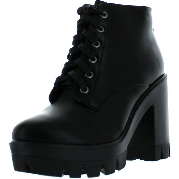 Shop Bamboo Jonas 02 Women Lace Up Chunky Heel Lug Sole Platform