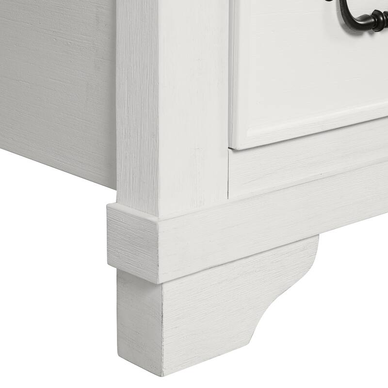 Furniture of America Eryndor Modern Farmhouse 3-Piece White Solid Wood Platform Bedroom Set