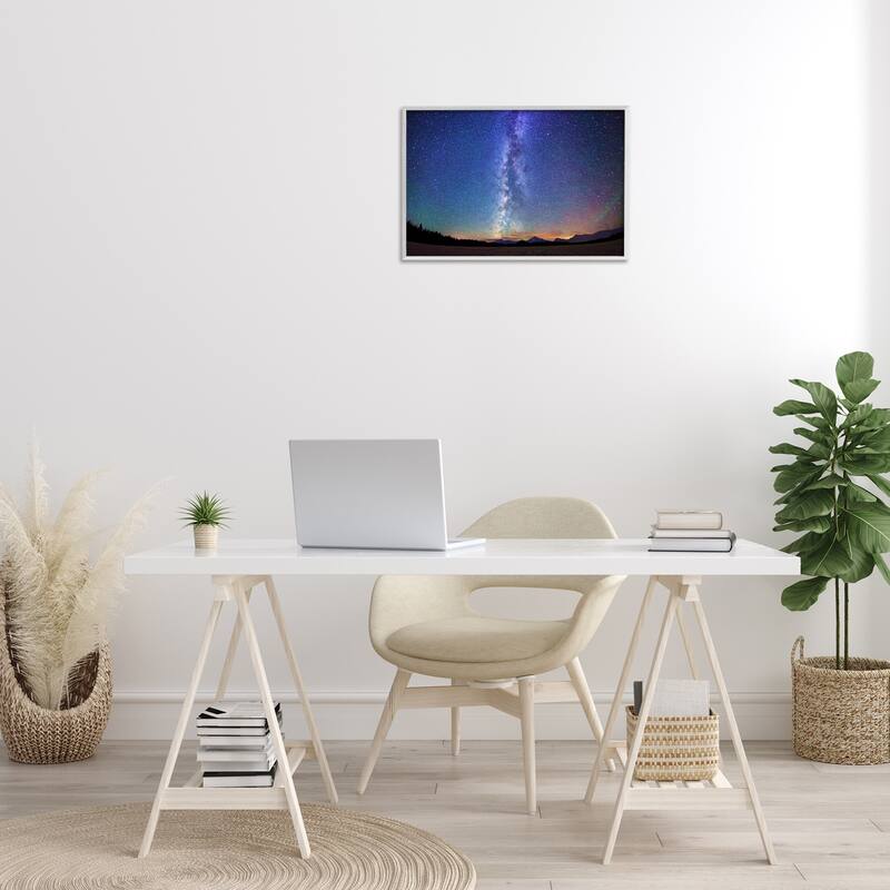 Stupell Milky Way Stars over Earth Framed Giclee Art Design By Royce Bair