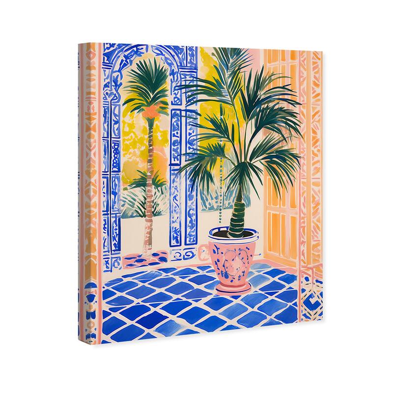 Wynwood Studio Canvas Architecture and Buildings Porticos II Blue and Sapphire Blue Modern & Contemporary Wall Art Canvas Print