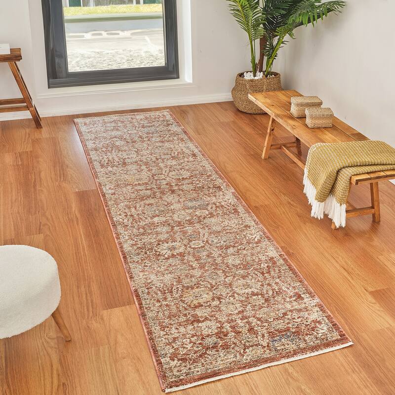 Albany Vintage Power-Loom Pink Area/Runner Rug