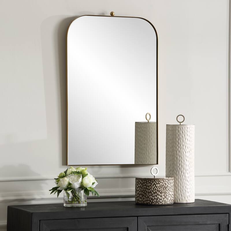 Uttermost Cassidy Brass Arch Mirror - 33"H x 21"W x 1"D