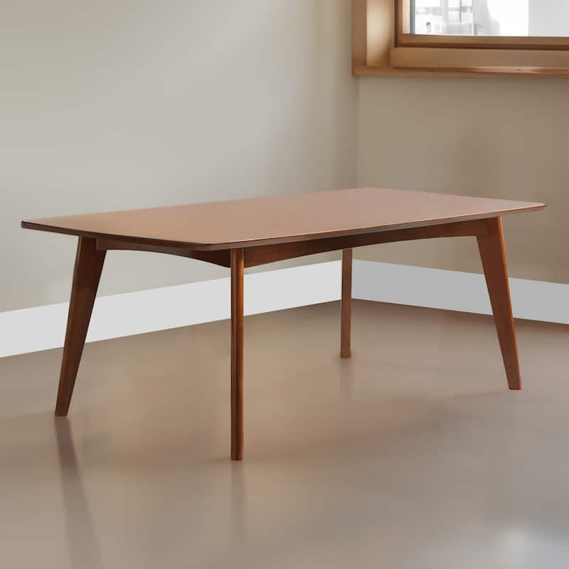 Mid-century Modern Wooden Dining Table, Dark Walnut Brown - Brown