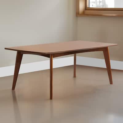 Mid-century Modern Wooden Dining Table, Dark Walnut Brown