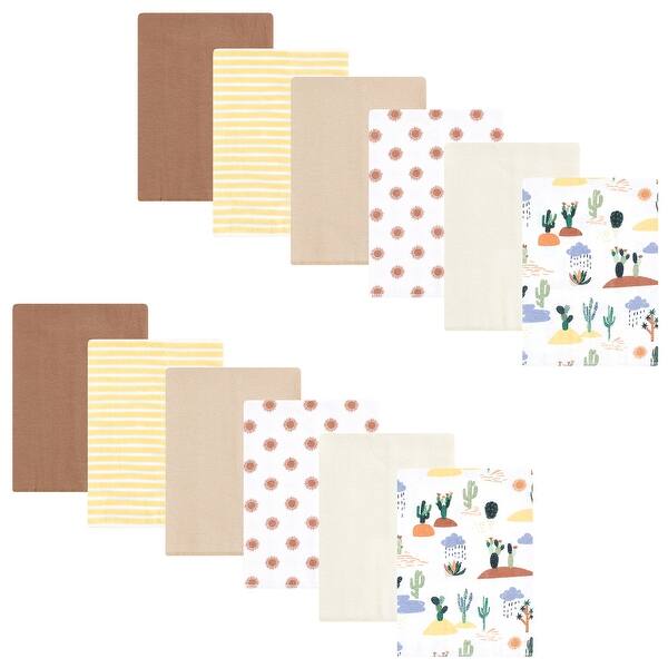 slide 1 of 1, Hudson Baby Flannel Burp Cloth 12pk, Fun Desert, One Size - Fun Desert - One Size One Size - Fun Desert