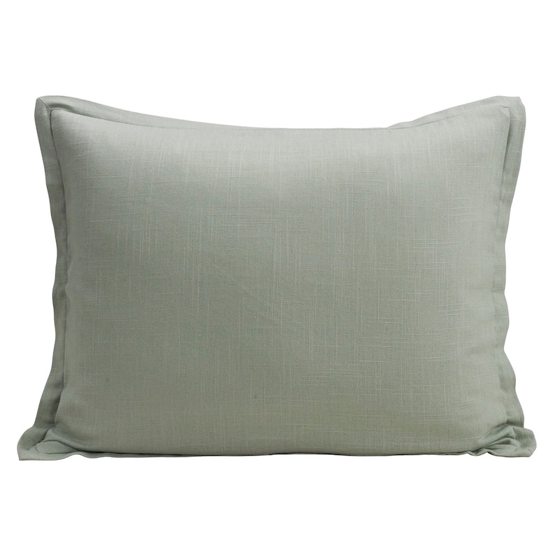 HiEnd Accents Hera Washed Linen Tailored Dutch Euro Pillow, 27"x39" - Sage