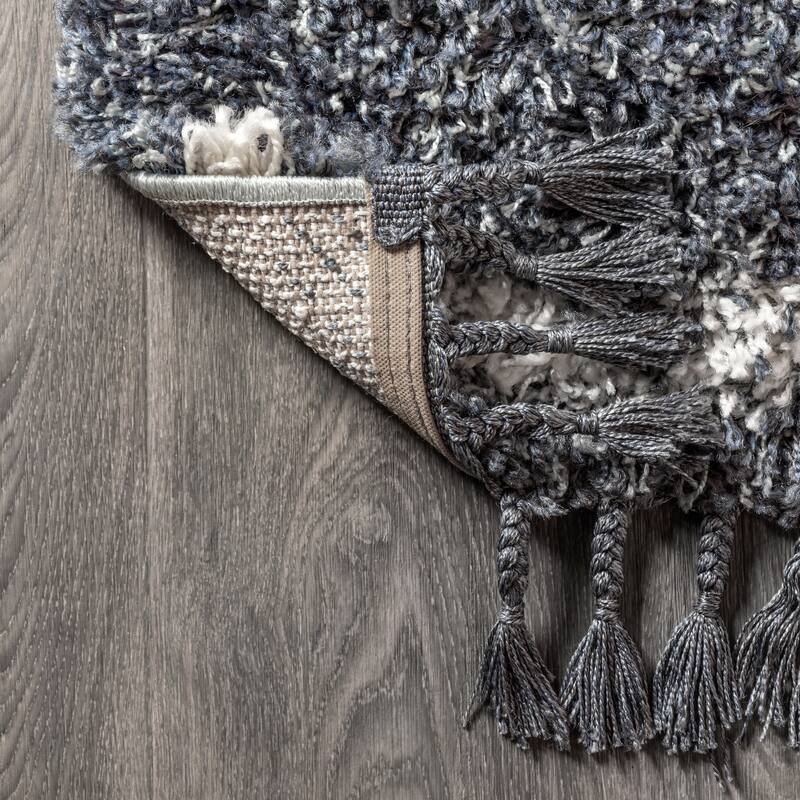 JONATHAN Y Modern Shag Plush Tassel Moroccan Tribal Geometric Trellis Area Rug