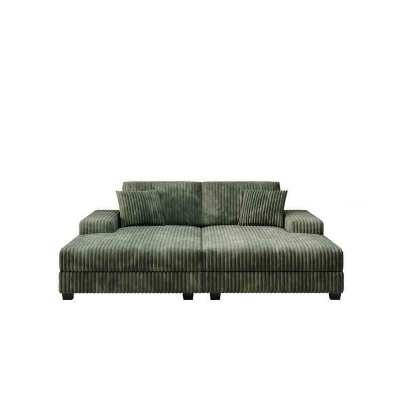 79.5" Modern Corduroy Convertible Sectional Sofa Sleeper Sofa Chair for Living Room