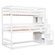 preview thumbnail 9 of 9, Twin Size Triple Bunk Bed with Storage Staircase, Separate Design, White