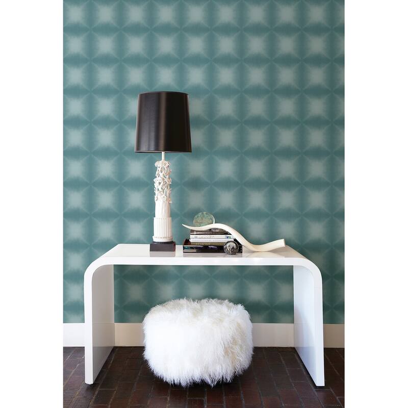 Kenneth James Echo Teal Geometric Wallpaper - 20.5in x 396in x 0.025in
