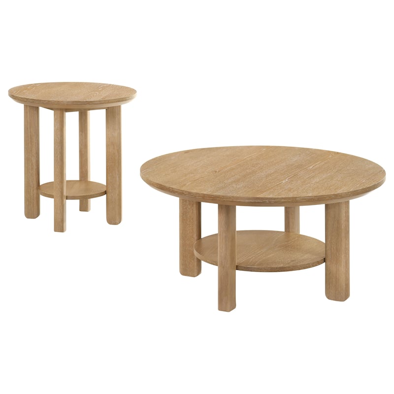 Ottowa Round Wood Coffee Table Set