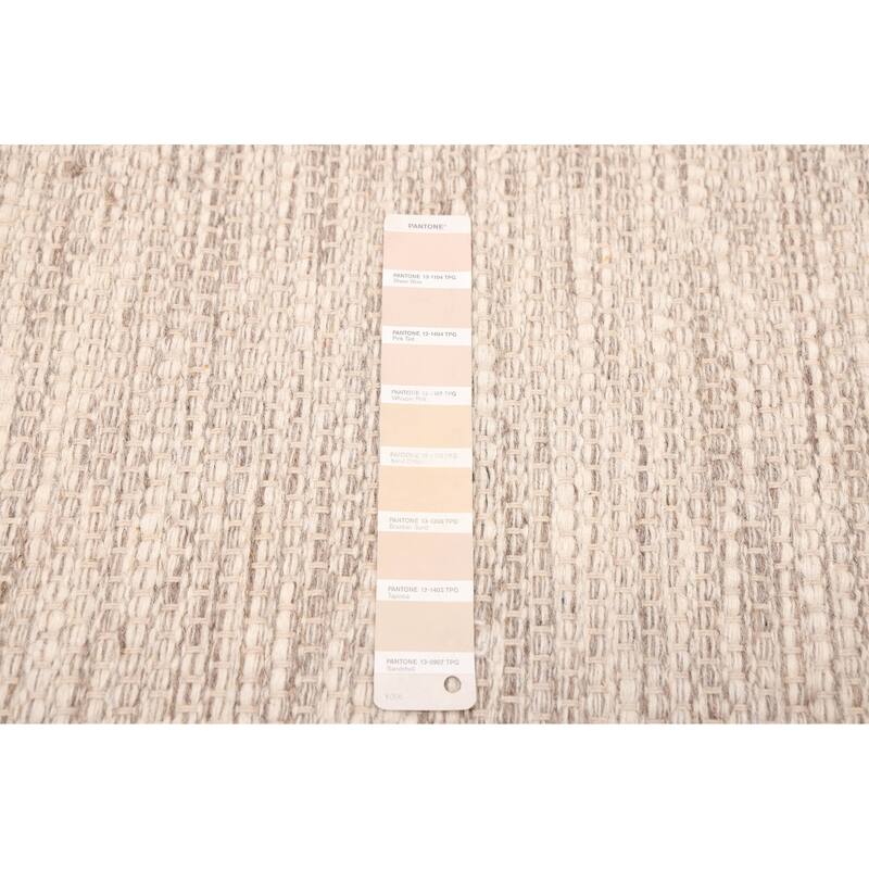 ECARPETGALLERY Braid weave Sienna Ivory Wool Rug - 5'1 x 7'11