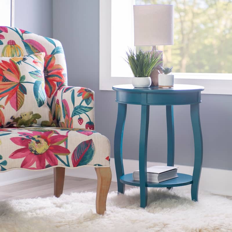 Penelope Round Table with Shelf