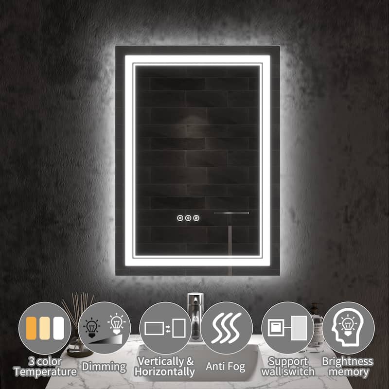 ExBrite LED Bathroom Mirror with Endless Dimming and Anti-Fog