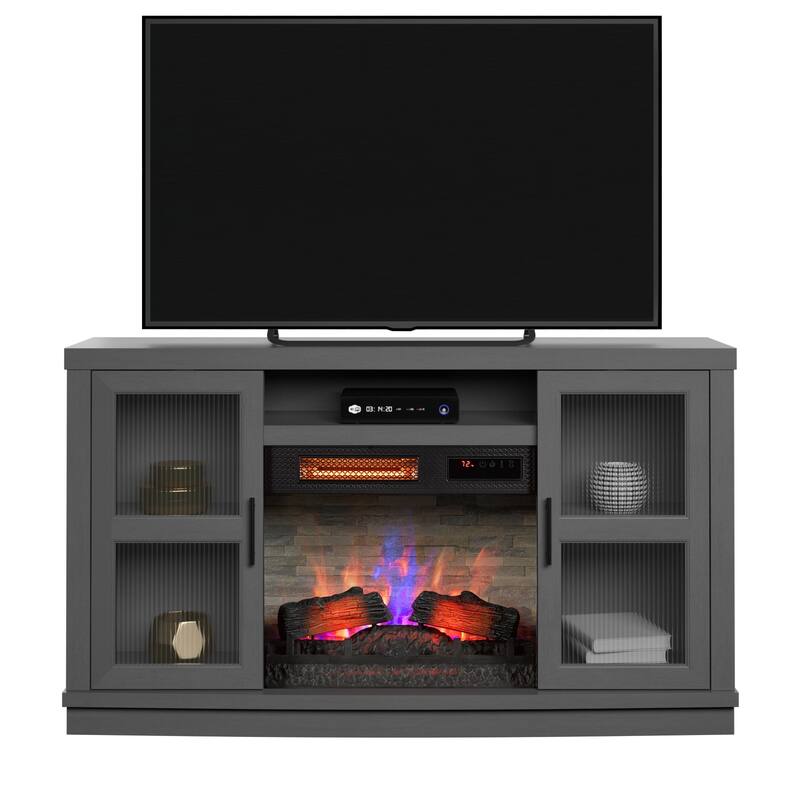 duraflame® Electric Fireplace Entertainment Console for 60 Inch TVs, Antique Gray