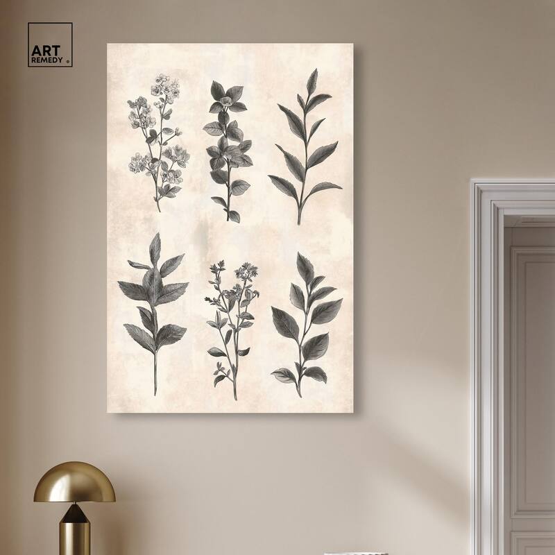 Sepia Stems Canvas by Art Remedy, Gallery Wrapped