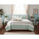 preview thumbnail 10 of 68, Madison Park Vanessa 6 Piece Cotton Percale Quilt Set with Throw Pillows Aqua - California King