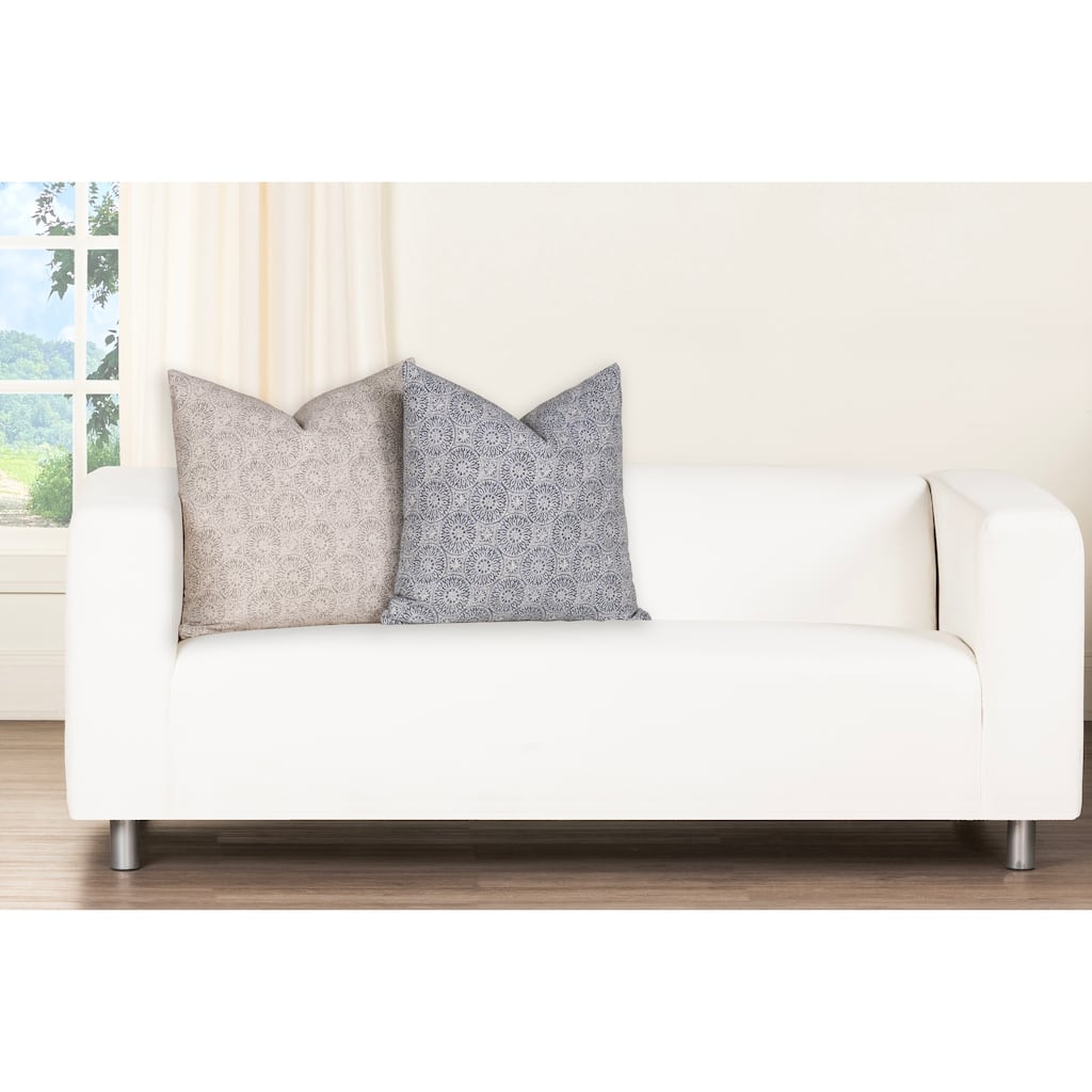 Magnolia Tibet Ash Washed Cotton Medallion Accent Pillow