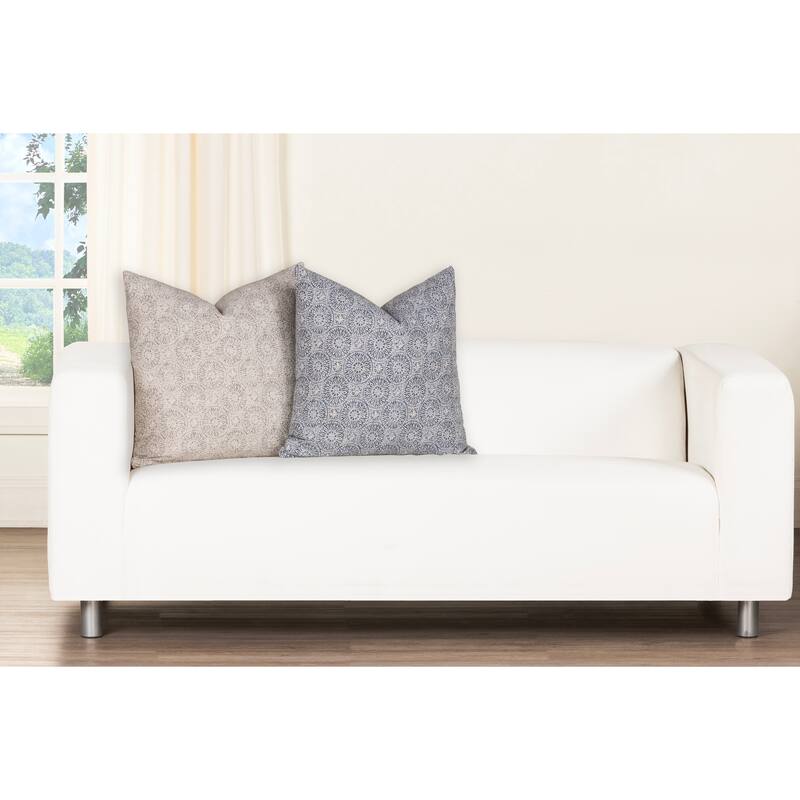 Magnolia Tibet Ash Washed Cotton Medallion Accent Pillow