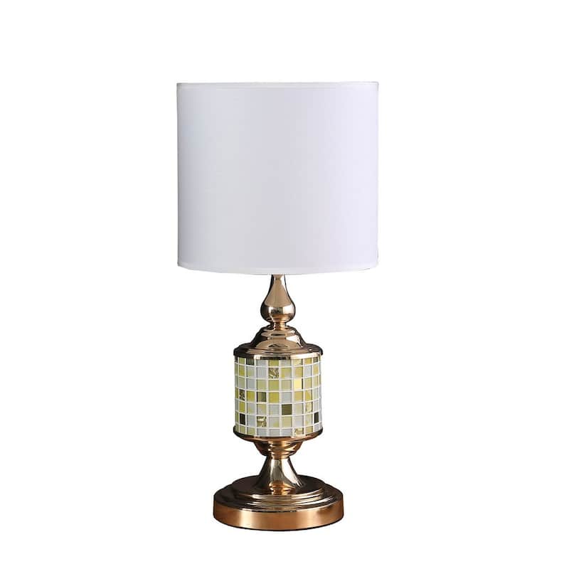 23" Layla Rose Gold Bohemian Glass Mosaic Modern Table Lamp - Rose Gold